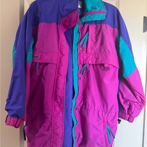 Vibrant Women's Ski Jacket in Purple and Pink